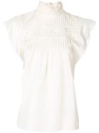Chloé Broderie Anglaise Sleeveless Blouse - White