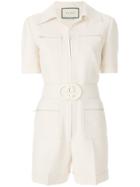 Gucci Short Belted Playsuit - Nude & Neutrals
