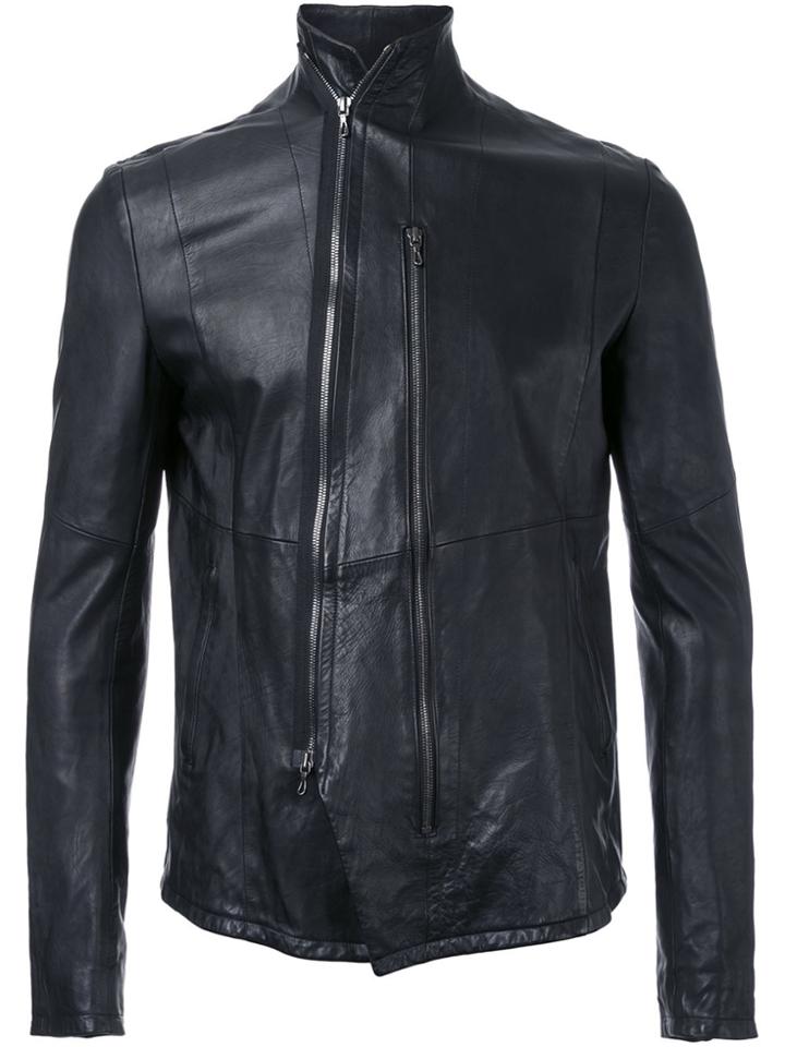 Julius Leather Zip Jacket - Black