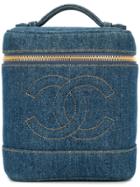 Chanel Vintage Denim Cc Vanity Bag - Blue