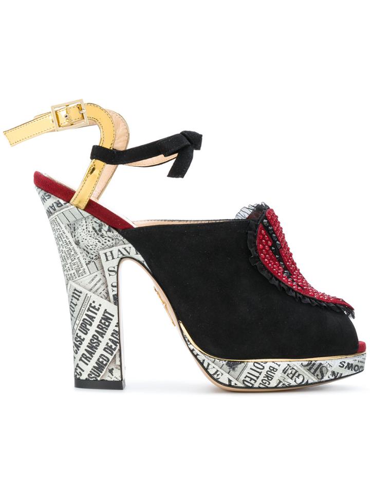 Charlotte Olympia Ankle Length Sandals - Black