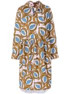 Marni Oversized Foliage Print Dress - Brown