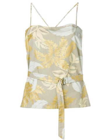 Dries Van Noten Vintage Floral Print Top - Nude & Neutrals