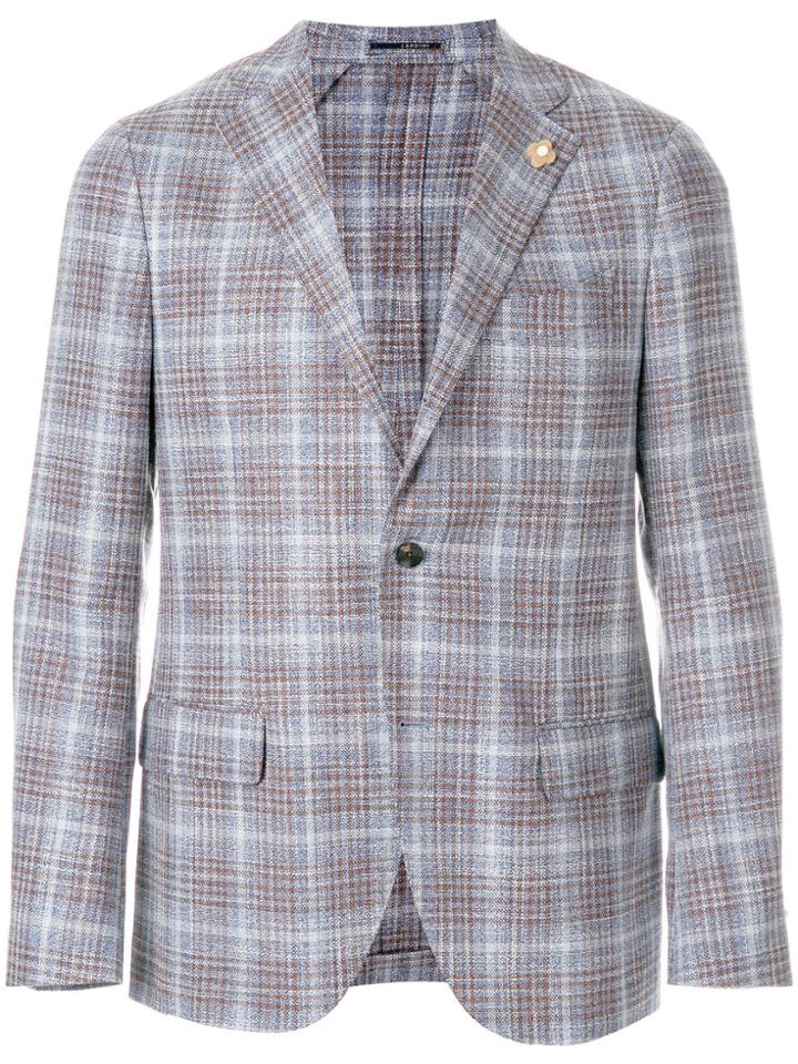 Lardini Check Blazer - Blue