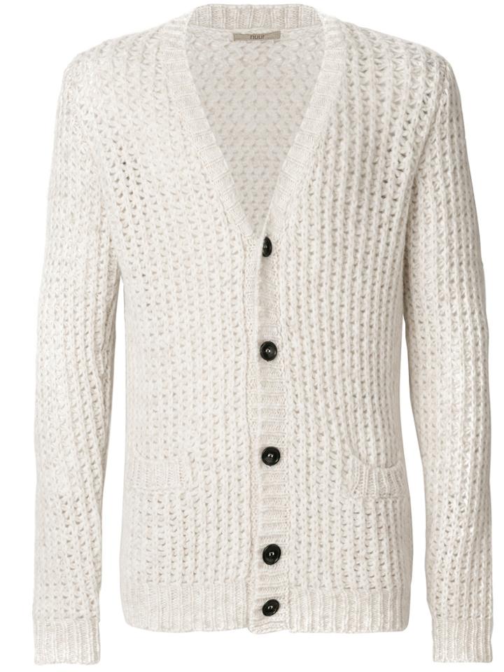 Nuur Long Sleeved Buttoned Cardigan - White