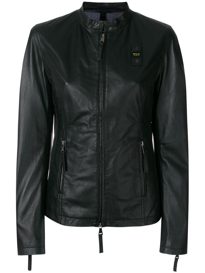 Blauer Fitted Zipped Jacket - Black