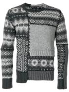 Alexander Mcqueen Geometric Intarsia Sweater - Grey