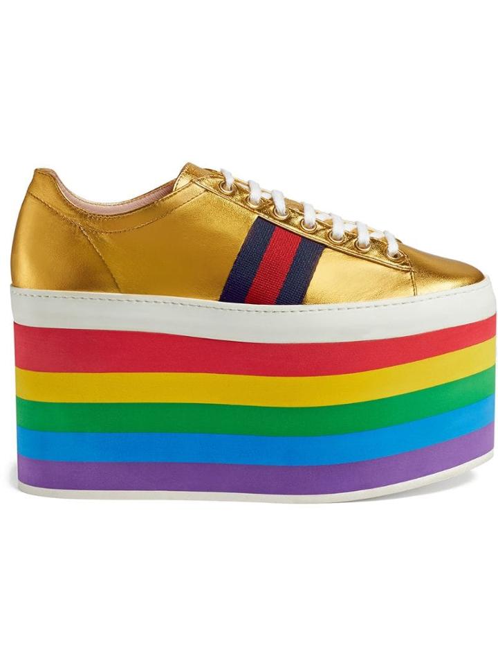 Gucci Metallic Platform Sneaker - Yellow