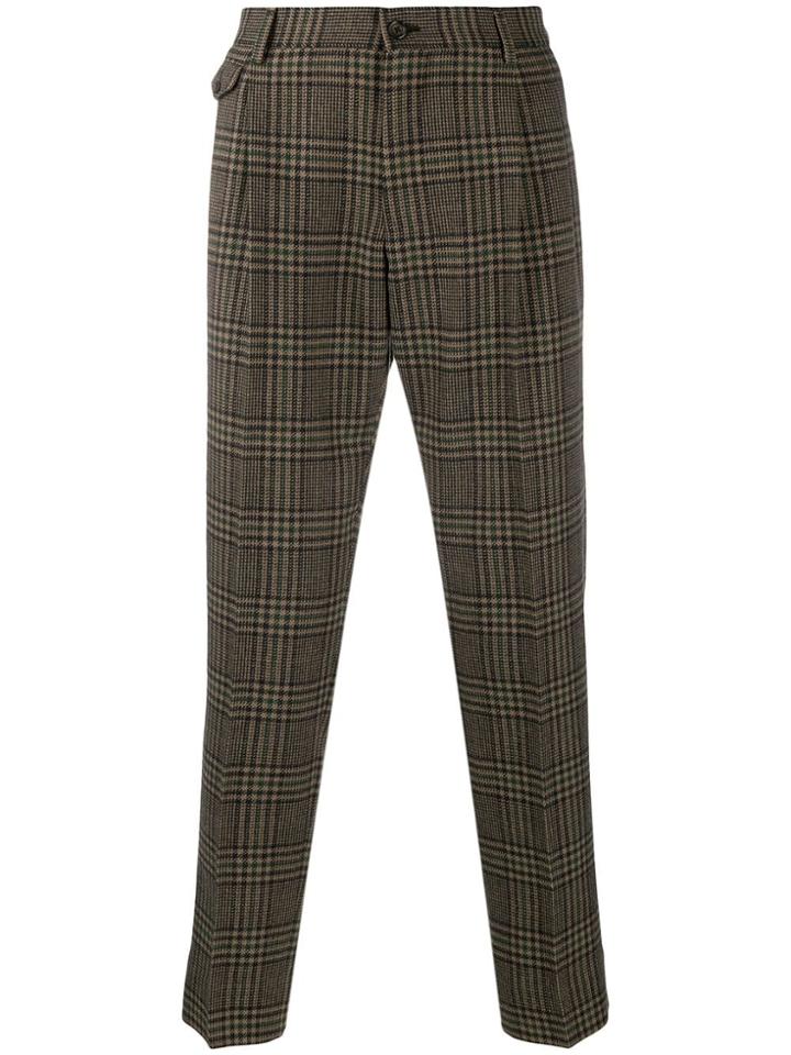 Dolce & Gabbana Checkered Cropped Trousers - Brown