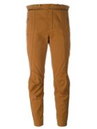 Chloé Biker Trousers, Women's, Size: 38, Brown, Cotton/leather