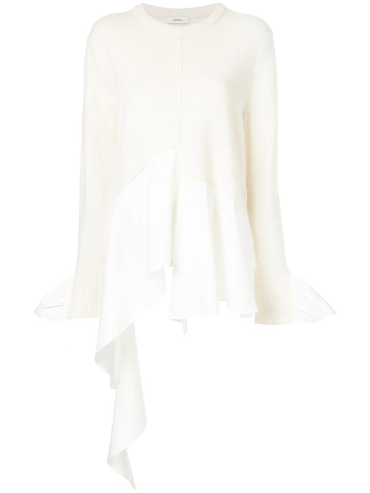 Goen.j Asymmetric Poplin Blouse - White