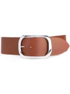 Erika Cavallini - Wide To Slim Buckle Belt - Women - Leather - One Size, Brown, Leather