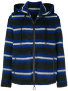 Lanvin Stripes Hooded Coat - Blue
