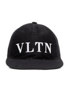 Valentino Black Vltn Logo Baseball Cap