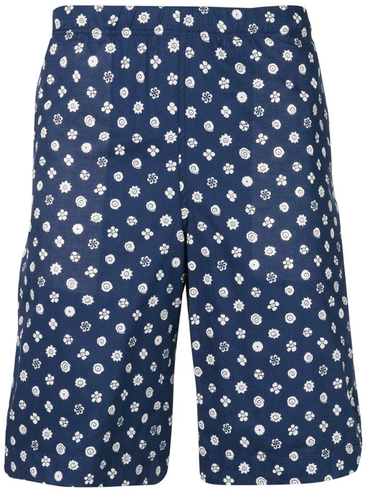 Ps By Paul Smith Formosa Illustrated Floral Print Shorts - Blue