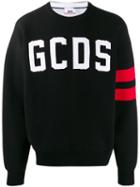 Gcds Contrast Logo Knit Sweater - Black