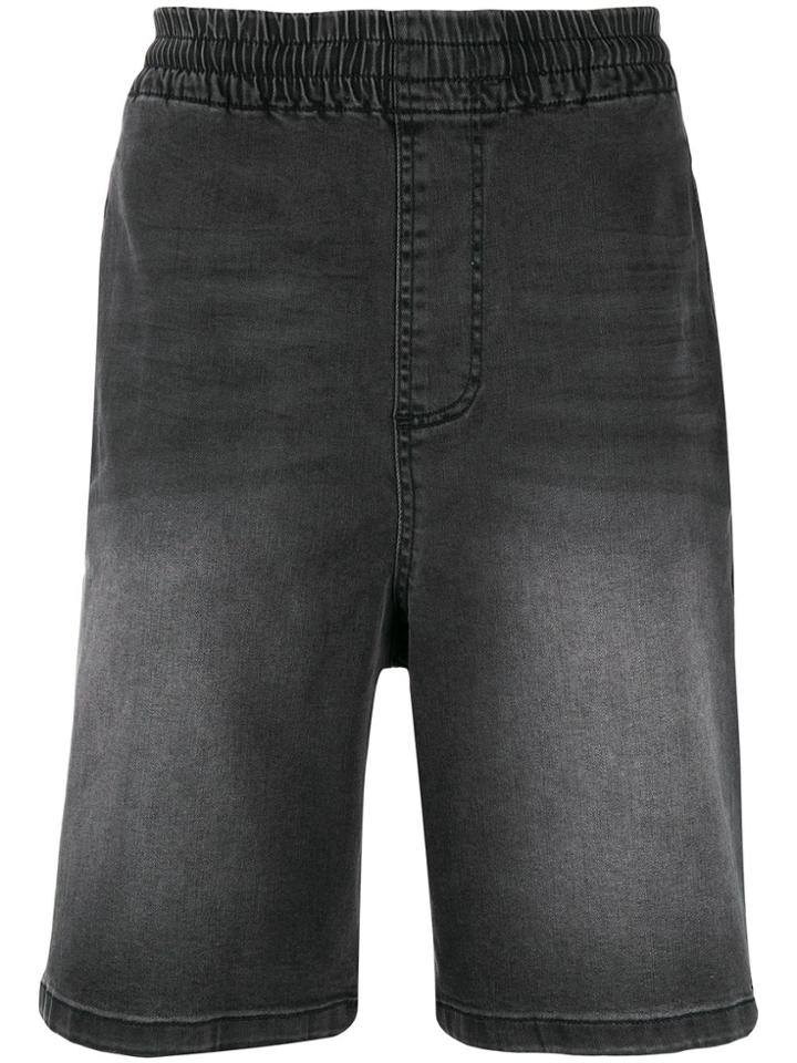 Kappa Logo Tape Denim Shorts - Black