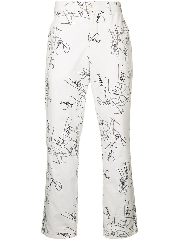 Comme Des Garçons Vintage Autograph Trousers - White