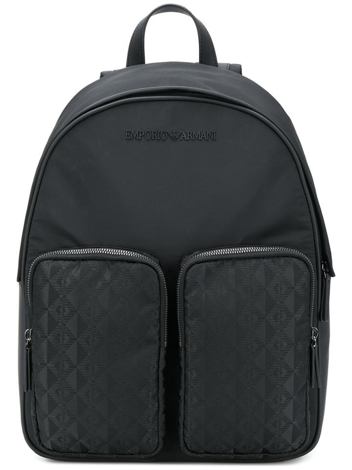 Emporio Armani Double Pocket Backpack - Black
