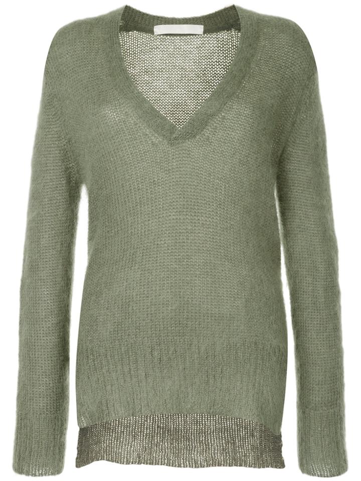 Dion Lee V-neck Jumper - Green