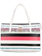 Versace Jeans Striped Tote Bag - White