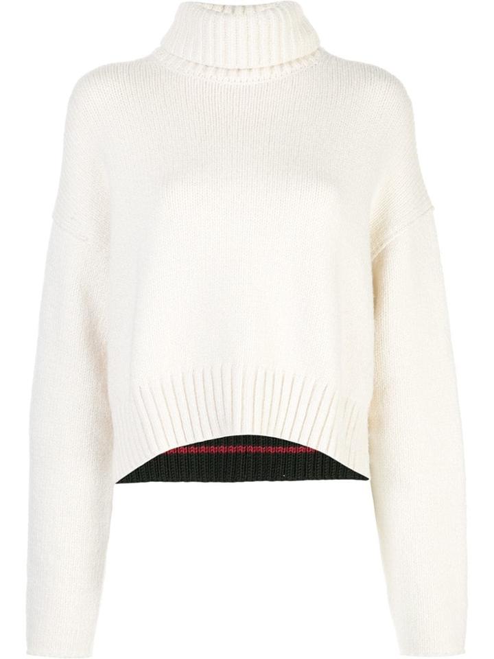 Proenza Schouler Cotton Cashmere Turtleneck Sweater - White