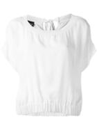 Boutique Moschino Elasticated Hem Blouse, Women's, Size: 40, White, Silk/cotton/rayon