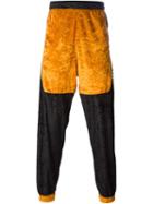 Astrid Andersen Velvet Track Pants, Men's, Size: Large, Yellow/orange, Polyester/spandex/elastane