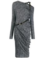 Versace Belted Detail Midi Dress - Black