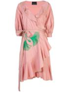 Cynthia Rowley Cleo Embroidered Wrap Dress - Pink