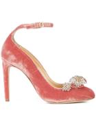 Chloe Gosselin Ankle Strap Embellished Pumps - Pink & Purple