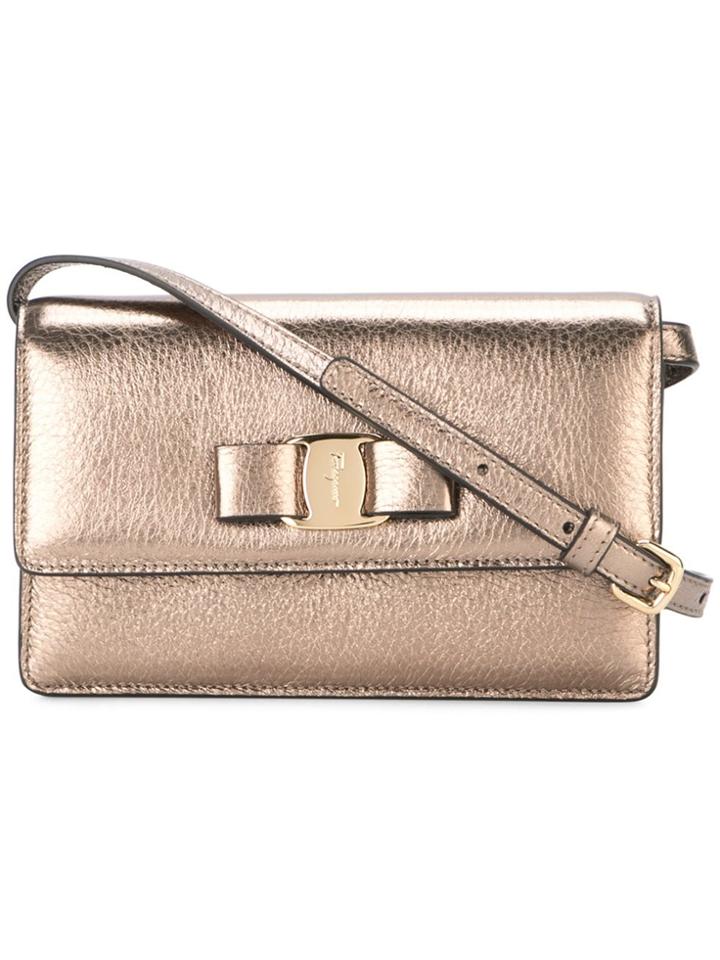 Salvatore Ferragamo 'vara' Crossbody Bag - Metallic