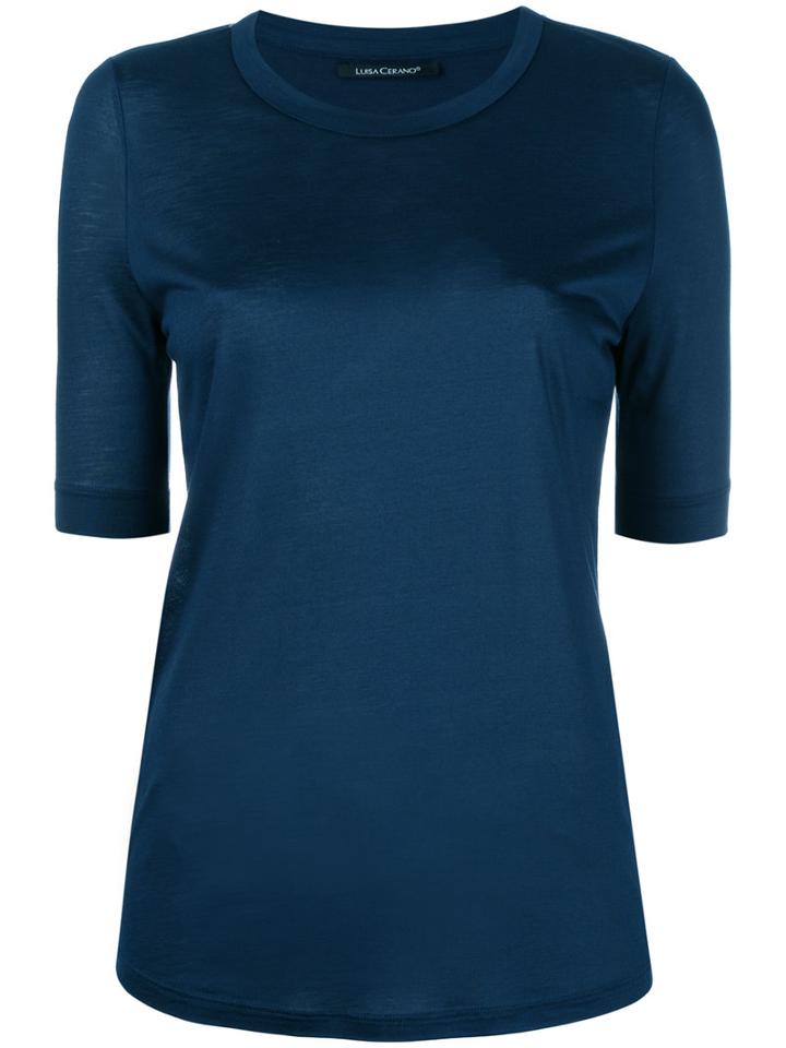 Luisa Cerano Classic T-shirt, Women's, Size: 38, Blue, Viscose