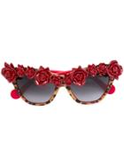 Anna Karin Karlsson Rose Detail Sunglasses - Red