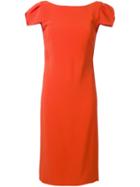 Antonio Berardi Puff Sleeve Dress, Women's, Size: 42, Yellow/orange, Spandex/elastane/rayon