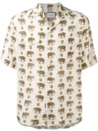 Gucci Elephant Print Bowling Shirt, Men's, Size: 50, Nude/neutrals, Viscose