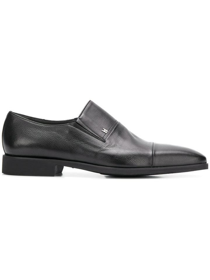 Moreschi Almond Toe Loafers - Black