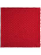 Gucci Silk Wool Gg Jacquard Shawl - Red