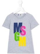 Msgm Kids - Logo Print T-shirt - Kids - Cotton - 12 Yrs, Grey