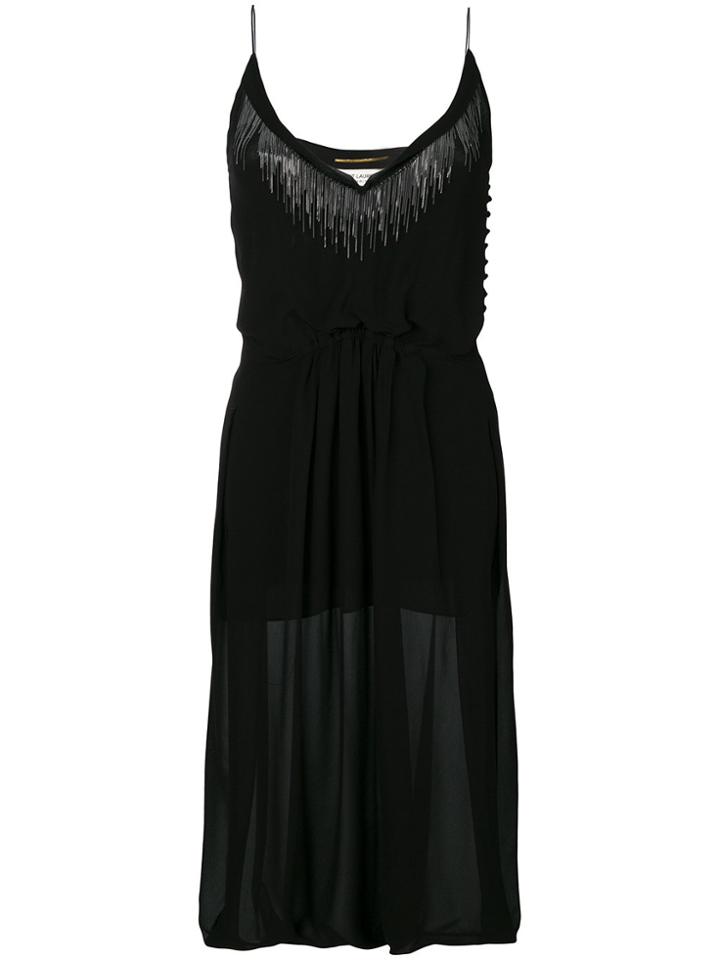 Saint Laurent Side-slit Fitted Dress - Black