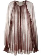 Forte Forte Sheer Flared Long-sleeve Blouse