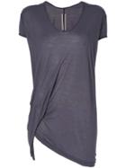 Rick Owens Asymmetric V-neck T-shirt - Grey