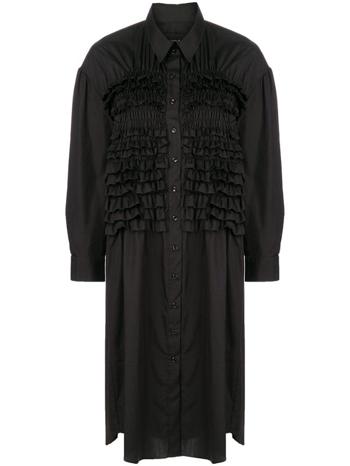 Simone Rocha Ruffled Shirt Dress - Black