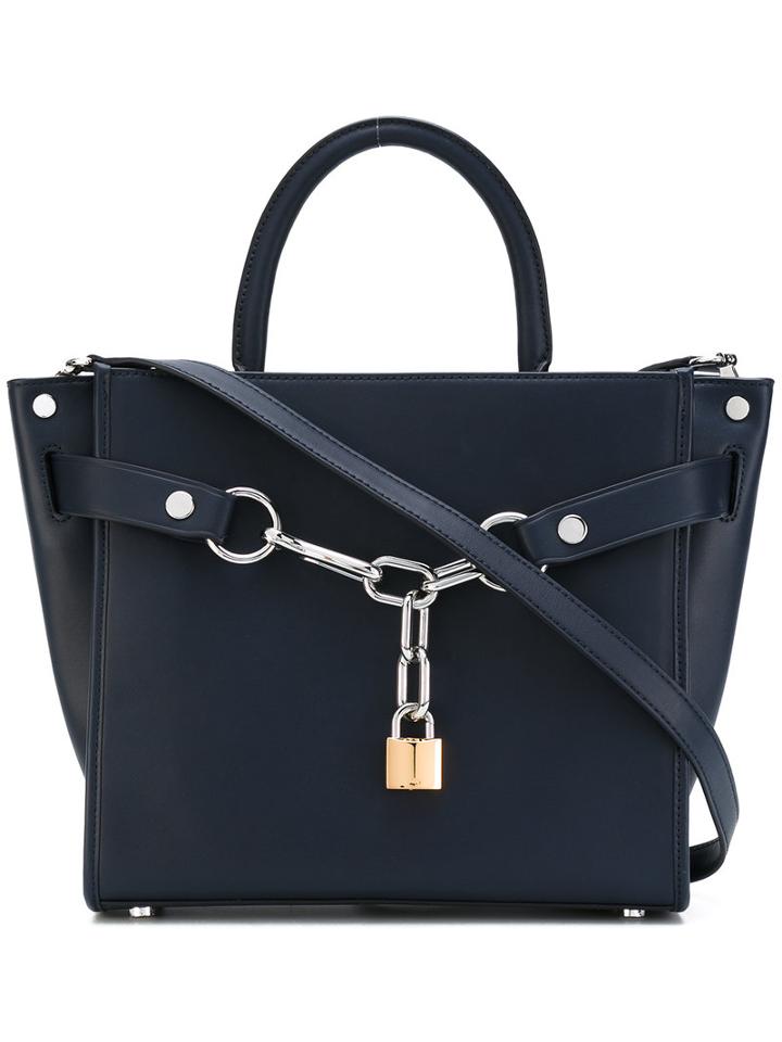 Alexander Wang - Attica Chain Satchel - Women - Calf Leather - One Size, Blue, Calf Leather