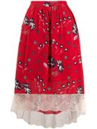 Zadig & Voltaire Joslin Daisy Print Skirt - Red