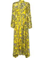 Ellery High Neck Floral Dress, Women's, Size: 4, Yellow/orange, Silk
