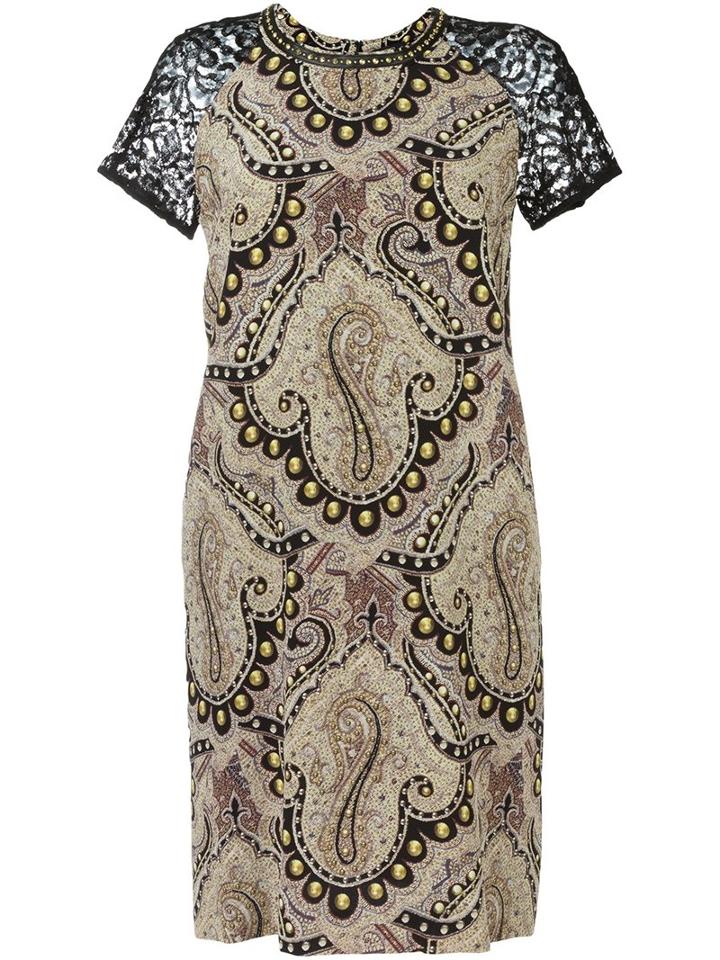 Etro Embellished Oriental Dress, Women's, Size: 44, Silk/viscose/cotton/brass