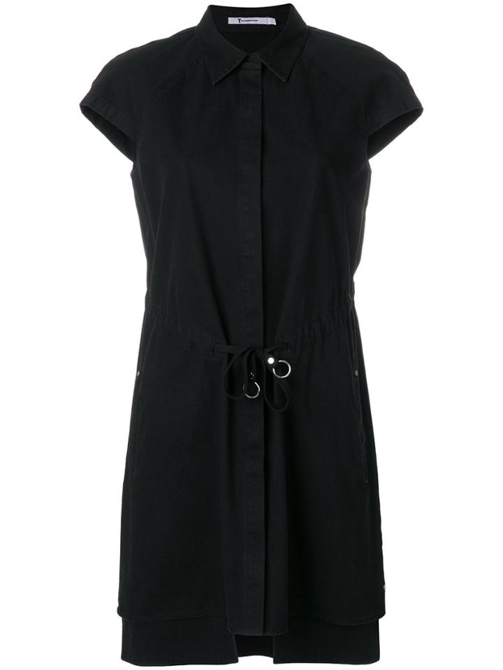 Alexander Wang Shirt Dress With A Tie Waist - Black