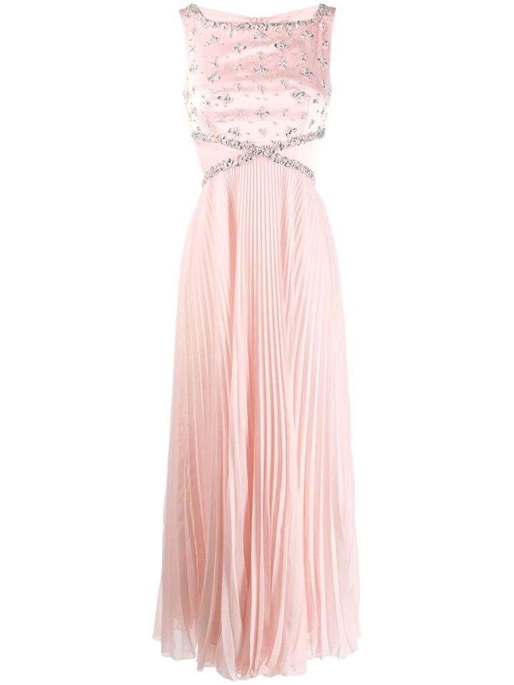 Ermanno Ermanno Embellished Sleeveless Gown - Pink