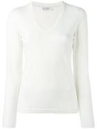 Brunello Cucinelli V Neck Sweatshirt, Women's, Size: Xl, White, Cashmere